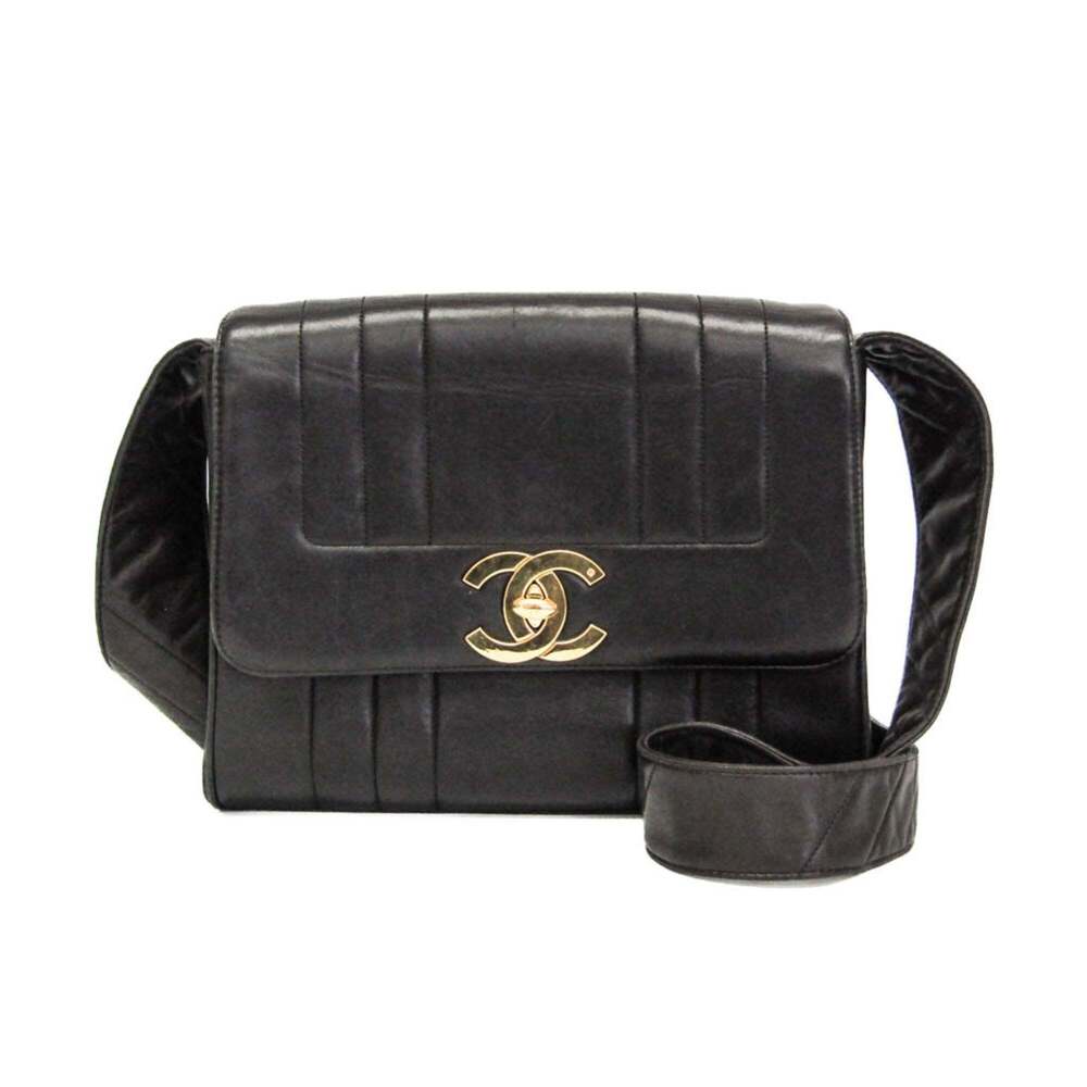 CHANEL Black Leather Shoulder Bag - Picture 1 of 16